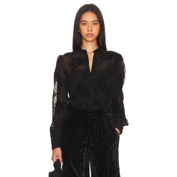 Hemant & Nandita Womens Shirt With Cami in Black Small New Button Down Blouse - Picture 13 of 16